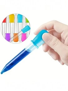 5入組液體滴管矽膠和塑料移液器,帶有燈泡提示,適用於糖果油、軟糖製造、工業、科學及工藝項目 - 5PCS - 查看 1