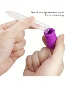 5入組液體滴管矽膠和塑料移液器,帶有燈泡提示,適用於糖果油、軟糖製造、工業、科學及工藝項目 - 5PCS - 查看 3
