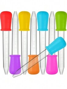 5入組液體滴管矽膠和塑料移液器,帶有燈泡提示,適用於糖果油、軟糖製造、工業、科學及工藝項目 - 5PCS - 查看 7