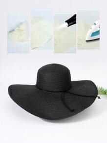1pc Women's Sun Hat Straw Hat For Beach Vacation In Spring/summer