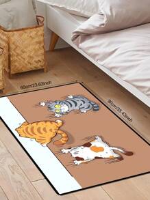 1入卡通可愛貓咪門墊,進入客廳地毯臥室地墊門墊浴室防滑門墊地墊 - 彩色 - 查看 5