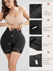Faja JOSHINE 女士塑身衣 收腹塑身短裤 提臀内裤 高腰内衣 瘦身内裤 - 黑色 - 查看 3