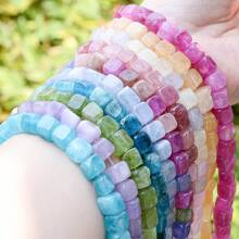 1 Strand 8x8mm Natural Stone Crystal Apatite Tourmaline Aquamarines Morganite Beads For Jewelry Making DIY Bracelet Necklace Accessories