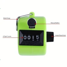 1pc 4-Digit Portable Plastic Mechanical Manual Hand Tally Counter With Multiple Colors, Suitable For Various Sports Counting