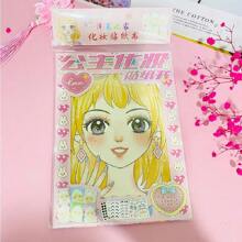 Children's Makeup Sticker Book, Includes 6 Makeup Stickers, 5 Decorative Stickers, And 1 Rhinestone Sticker. A Diy Makeup Dress-Up Sticker Book For Kids. - Multicolor - View 6