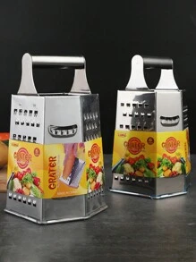 不銹鋼多功能六面刨刀和削皮器,奶酪刨刀,水果和蔬菜切片器和絲狀切片器 - 藍色 - 查看 9