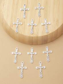 10入組新款歐美風銀色合金時尚復古男女項鍊和吊墜 - 吊墜 - 查看 6