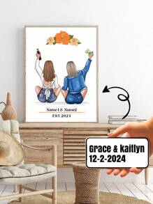 1Pc Custom Canvas Birthday Gift, Friendship Poster, Gift Ideas, Gift For Friend,Personalized Gift, Personalized Wall Art Canvas, No Frame Gifts Graduation
