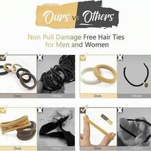 100 Pcs Ligas Elásticas Para Cabello Scrunchies Pare Mujer accesorios,Bandas Liga Elásticas Coloridas - Caqui - Ver 3