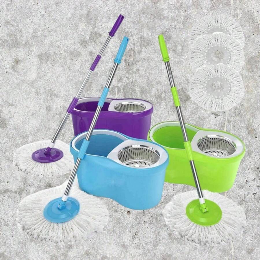 Trapeador mágico giratorio 360 spin mop Exprimidor De Acero Con Cubeta - Azul - Ver 1