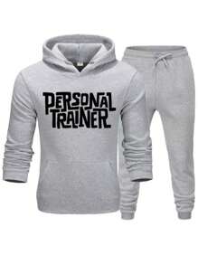 Conjunto Moletom Profissão Personal Trainer Calça e Blusa Moletom Treinador Academia Musculação Treino - Cinza - Visão 1