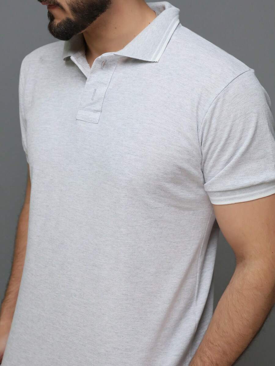 Men Polo Shirts - Light Grey - View 1