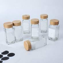 1/12/24/36 Pieces Of Glass Spice Jars With Bamboo Lids, 4 Oz Glass Jars, With Simple Country Style Spice Label Stickers, Foldable Funnels, Suitable For Spice Storage Bottles On Spice Racks, Cabinets, And Drawers,Glass Jars,Pot - Bamboo Lid 120ml + 2 Label Papers + Funnel + Cleaning Brush + Pen - View 9