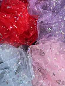 1 Miếng Ảnh ba chiều Vàng Ngôi sao Kim sa & Lưới Chất vải Đối với DIY Đầm , Quần áo , Dây buộc tóc Đồ trang trí - Màu tím - Xem 2