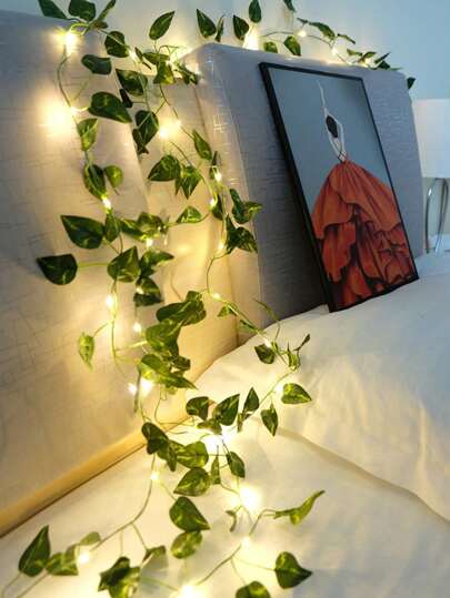 1 pieza Planta artificial de vid verde con tubos de decoración, planta verde con hojas de vid de uva artificial, adecuada para decoración de habitación, jardín, oficina, boda y pared. Guirnalda de hoja de hiedra verde para colgar en la pared, para decoración de patio exterior, jardín del hogar, cerca enrejada, balcón, boda y fiesta. Follaje artificial de vid para decoración del hogar en primavera y verano