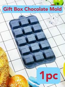 1入組15洞禮物盒心和玫瑰形狀巧克力模具帶簡單釋放矽膠軟糖和甜品模具適用於情人節,烘烤,DIY,慕斯,糖果製作 - 咖啡棕 - 查看 5