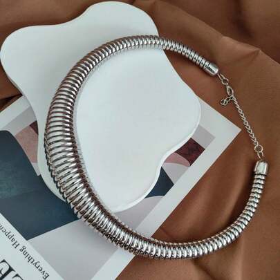 Chokcer Liso Chic Elegant Moda Minimalista