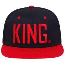 1頂男士國王字母刺繡棒球帽，可調節的時尚戶外休閒帽，適用於春秋，旅行，海灘度假街頭