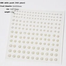 1pc  Tear Rhinestone Nose Stud Sticker, Non-Piercing, Self-Adhesive, Punk Style Fake Diamond Nose Ring For Halloween, Multi-Size Acrylic Diamond & Pearl Sticker, 450pcs/Sheet, Makeup And Nail Art Decor - Clear - View 15