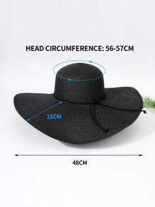 1pc Women's Sun Hat Straw Hat For Beach Vacation In Spring/summer