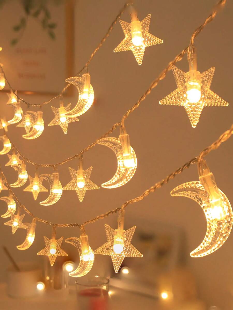 1 件 10/20/30/40 灯 1.5/3/4.5/6 米星星和月亮灯串，童话灯适用于房间装饰、生日派对、婚礼、礼物、所有季节