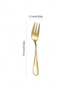 2/4/6/12pcs Stainless Steel Dessert And Fruit Forks For Home, Cafe, And Festive Gifts,Kitchen,Christmas Gift,School Supplies - Gold - View 3
