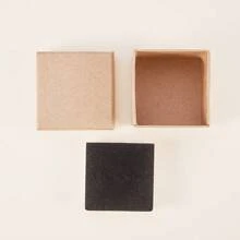 24Pcs Ring Box, 1.8x1.8x1.2 Inch Jewelry Gift Boxes Square Cardboard Jewelry Box With Foam Small Earring Ring Packing Box For Mother Birthdays Christmas Valentine Weddings - Brown - View 5