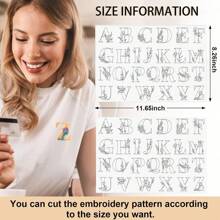 1Set Water Soluble Hand Sewing Stabilizers Wash Away Stabilizer For Embroidery Fabric Embroidery Stabilizers With Boho Pattern For Embroidery Hand Sewing Lover (Flower) (Letters) (Leaf)