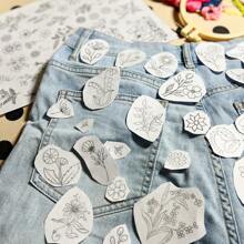 1Set Water Soluble Hand Sewing Stabilizers Wash Away Stabilizer For Embroidery Fabric Embroidery Stabilizers With Boho Pattern For Embroidery Hand Sewing Lover (Flower) (Letters) (Leaf)