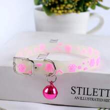 1套寵物貓狗led光領帶,附鈴鐺,隨機顏色 - 粉色 - 查看 5