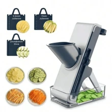 Cortador de verduras multifuncional, Rallador Ajustable para rebanar papa - Multicolor - Ver 3