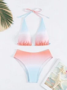 Bộ bikini rời họa tiết gradient đi biển mùa hè - Nhiều màu - Xem 6