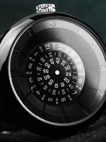 流線型形狀的密碼數字運動風男士手錶,全黑色樹脂免指針創新設計男士石英手錶。非常獨特創新的設計。 - 黑色 - 查看 7