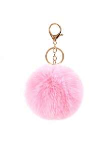 1pc Plush Pom Keychain Cute Soft Key Chain Ring Purse Bag Backpack Charm Car Pendant Earbud Case Cover Accessories Women Girls Gift Plush Keychain - Multicolor - View 16