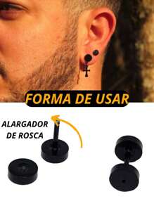 Men's Earrings - 黑色 - 查看 3