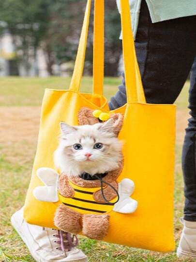 Mochila Para Mascotas De Felpa/bolso De Hombro Único/bolso Cruzado/bolsa  Para Gatitos Y Cachorros