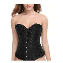Corset Victoriano Al Busto 12 Varillas Y 6 Corchetes Abdomen,Negro, blanco, corsé palacio, adelgazante. - Negro - Ver 9