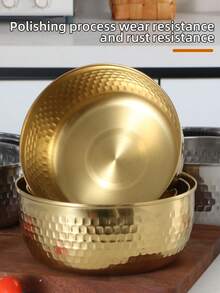 1 件韓式不鏽鋼沙拉碗金/銀,大號家用水果碗,螺螄麵碗,創意餐具,雪盤,雪盤1.5 公升/2.0 公升/2.5 公升/3.0 公升16 公分/18 公分/20 公分/22公分 - 金色 - 查看 7