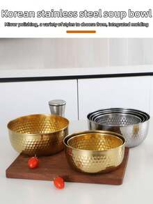 1 件韓式不鏽鋼沙拉碗金/銀,大號家用水果碗,螺螄麵碗,創意餐具,雪盤,雪盤1.5 公升/2.0 公升/2.5 公升/3.0 公升16 公分/18 公分/20 公分/22公分 - 金色 - 查看 6