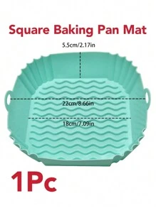 1入組矽膠炸鍋紙，廚房炸鍋防黏紙，炸鍋襯墊，炸鍋紙，空氣炸鍋用薄紙片 - 綠色 - 查看 2