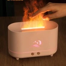 Nuvens chama Umidificador De Ar Difusor De Aroma Aromaterapia 200 Ml USB Ultrasonic Óleo Essencial Quarto Fragrância - Preto e Branco - Visão 2