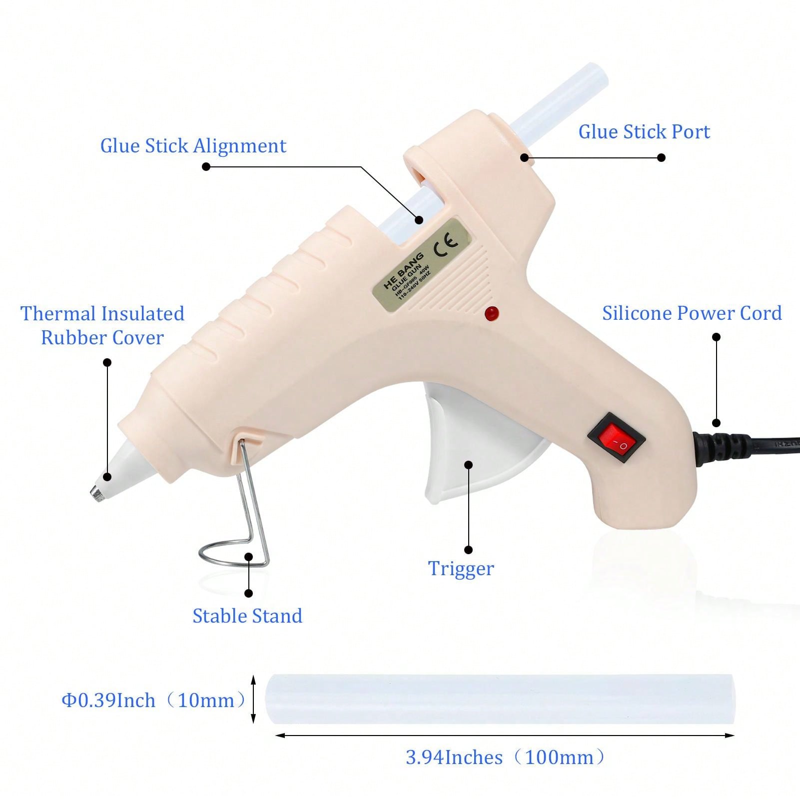 1pc Beige 40w Large Hot Glue Gun SHEIN