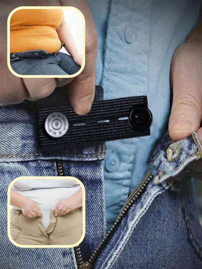 腰部延长扣裤可调节腰部纽扣伸缩腰带扩展器秋冬配饰万圣节服装，适合青少年、青年、男士、休闲、户外、运动、度假、毕业礼物、生日、日常穿着