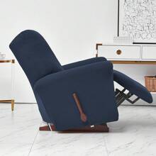 Stretch Recliner Cover, 4-Piece Anti-Slip Sofa Cover Jacquard Spandex Chair Cover With Bottom Side Pocket, Fleece Furniture Sofa Protector For Living Room, Bedroom - Navy Blue - View 9