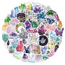 63张水晶贴纸，涂鸦乙烯基防水贴纸，适用于水瓶、笔记本电脑、手机、滑板、吉他、行李箱、剪贴簿、头盔、派对装饰 - 彩色 - 查看 2