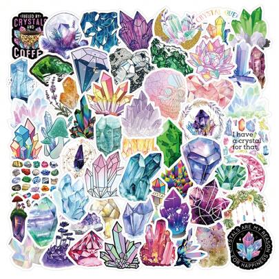 63pcs Crystal Stickers, Graffiti Vinyl Waterproof Stickers Suitable For Water Bottles, Laptops, Phones, Skateboards, Guitars, Luggage, Scrapbooks, Helmets, Party Decorations