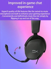 HyperX Cloud Stinger 2 核心游戏耳机 DTS 音效旋转静音降噪麦克风适用于 PC PS - 黑與白 - 查看 5