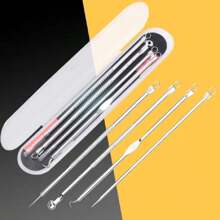 Kit 4 Peças Removedor de Cravos E Espinhas Extrator Profissional Limpa Poros Fan Nails