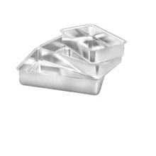 Kit 3 Assadeira Extra Retangular Para Bolo Alumínio Polido Profissional IF 35