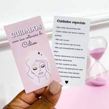 50 Cartões de Cuidados de Cílios - Rosa Bebê - Visão 3